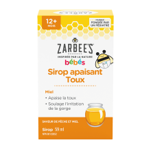 Le sirop apaisant Toux Zarbee's®, pour bébés de 12 mois et plus, 59 ml, Meilleur nouveau produit de 2024.