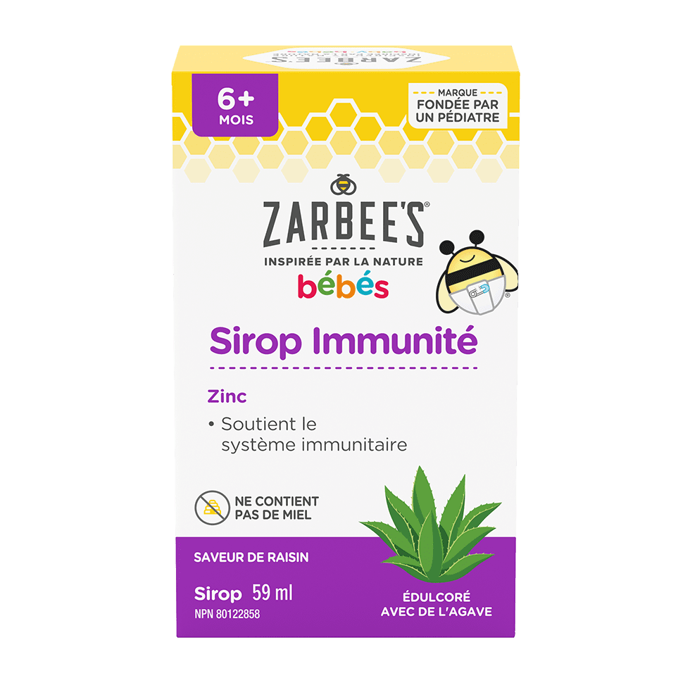 Le sirop Zarbee's® Immunité, pour bébés de 6 mois et plus, 59 ml, Meilleur nouveau produit de 2024.